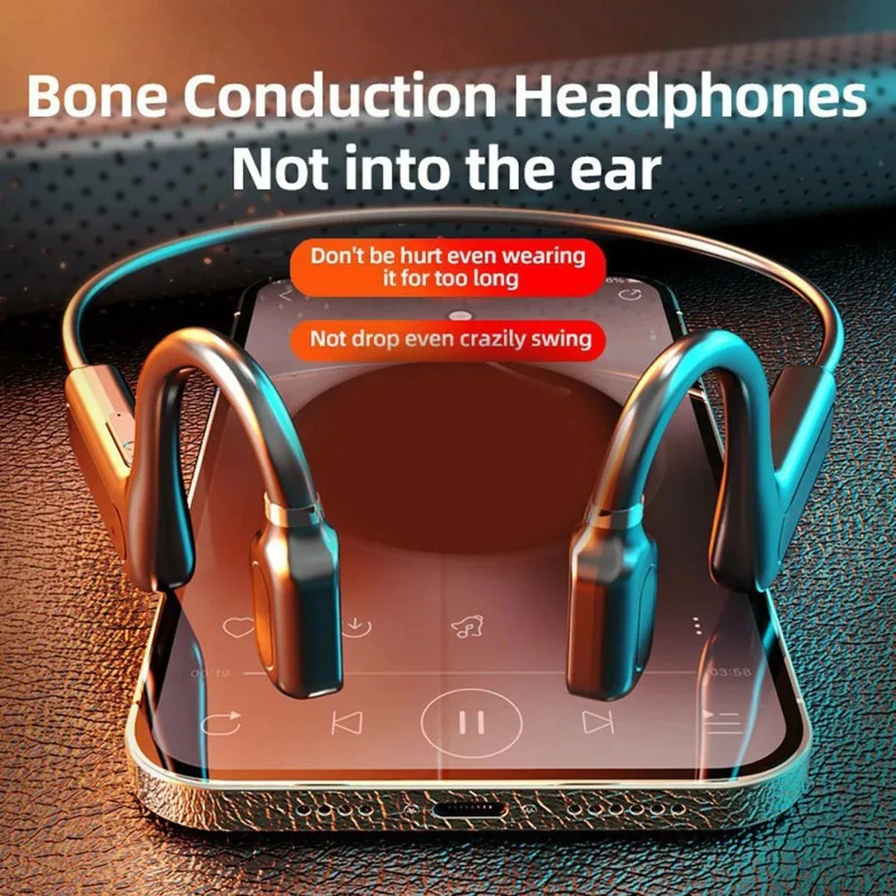 

2022 Bone Conduction Sports Headphones Wireless Earphone Bluetooth-Compatible Headset Hands-free With Mic For Running Xiaomi