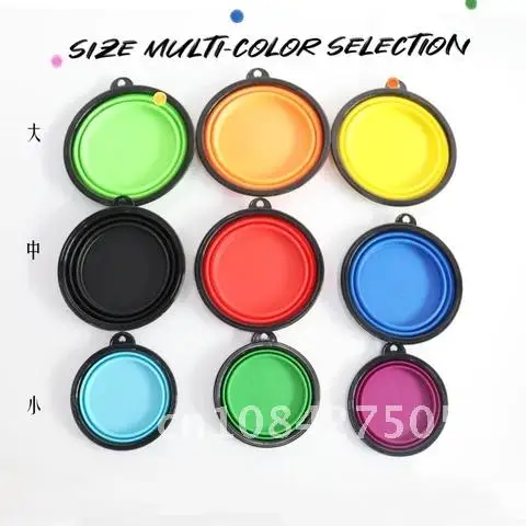 

Foldable Silicone Pet Dog Cat Feeder Animal Food Drinker Bowl Accessories Outdoor Travel