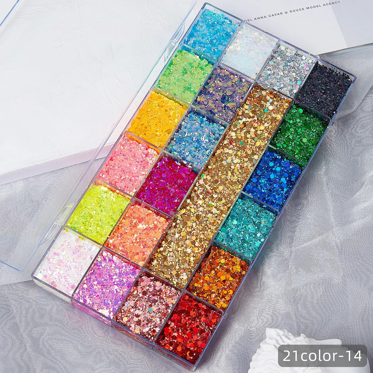 24 Colors Chunky Glitter Face Body Gel Sequin Eyeshadow Palette Lips Nails Hairs Makeup Shimmer Body Glitter Primer Gel 5