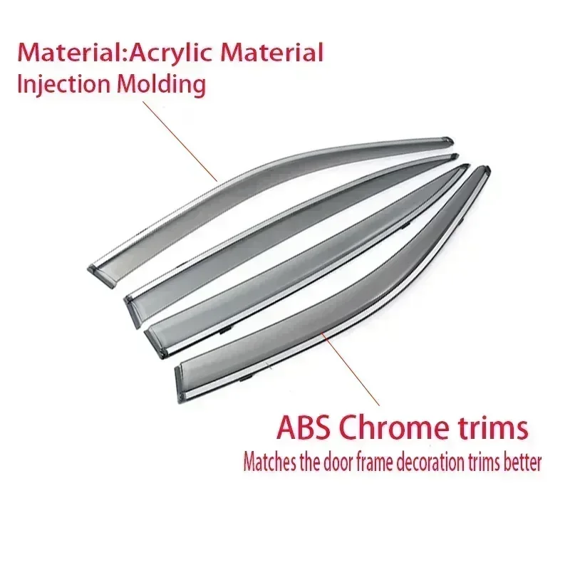 Car Side Window Deflector For Hyundai Tucson 2015- Sun Rain Deflector Car Window Rain Guard Weathershield Protectors Guards