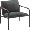 Durable Metal Lounge Chair Upholstered Seat Modern Design Comfortable Armrests Residential Use Charcoal Gray Finish 2