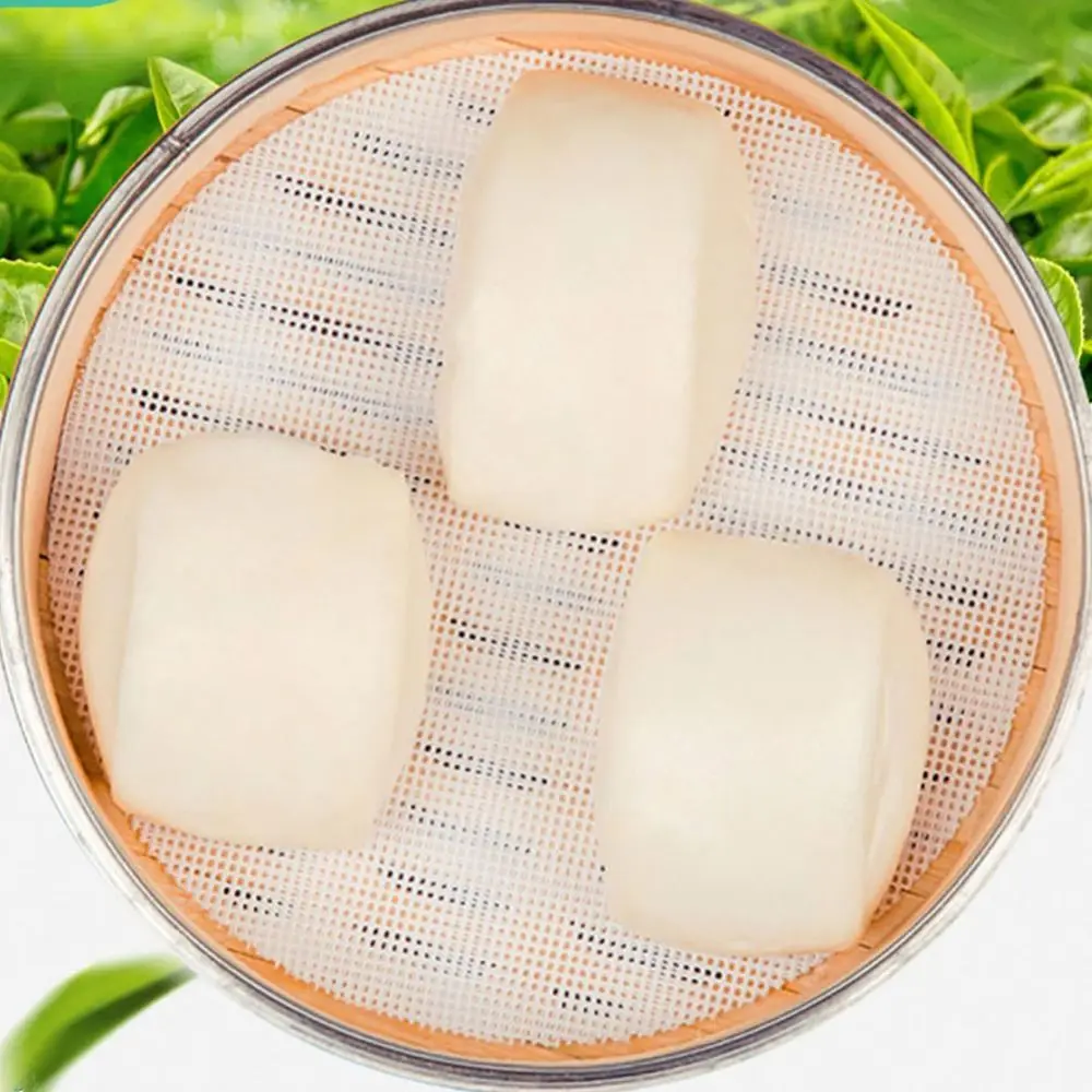 Non-Stick Round Steamer Mesh Pad Reusable Silicone Dehydrator Sheets Thickened Food Fruit Dryer Mats silicone baking mat,silicone steamer pad,silicone dehydrator mats