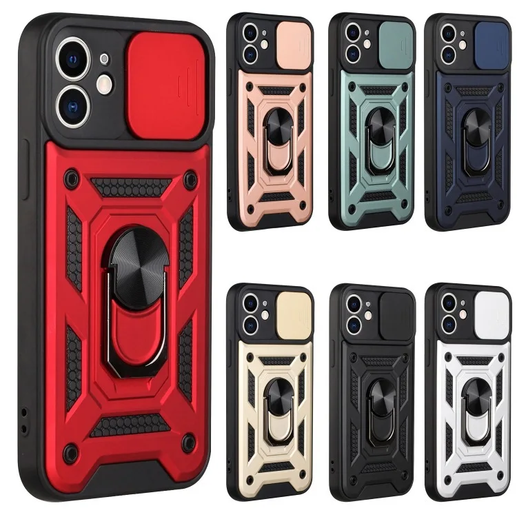 

20Pcs/Slide Camera Armor Ring Case Cover Armor Rugged Military Shockproof Car Holder Ring For iPhone 14Pro 13 12 Pro Max Plus X