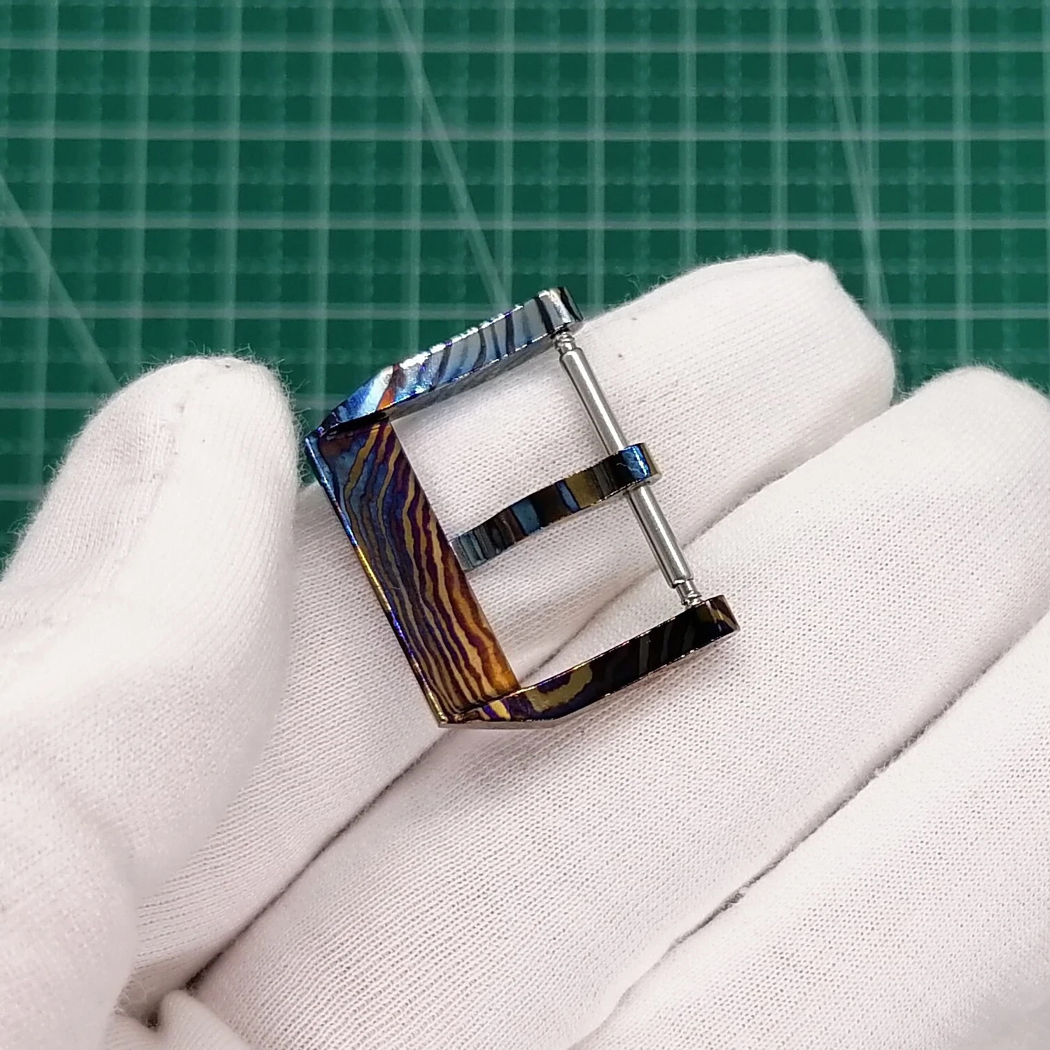 1 Piece Handmade Classic Titanium Damascus Watch Buckle Watch Band