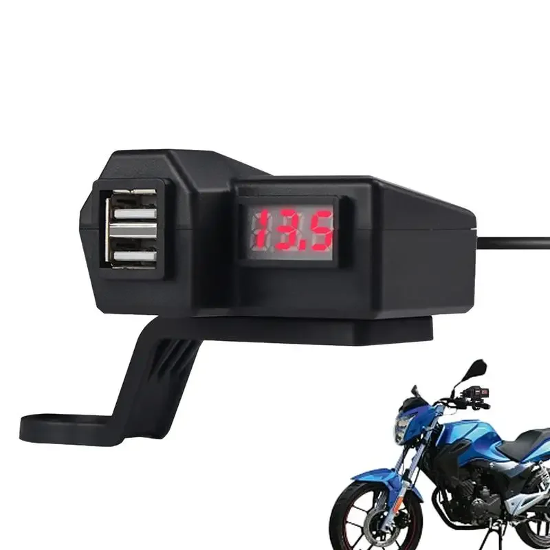 Universal Motorcycle Dual USB Charger Waterproof Motorcycle Mobile Phone Charger Charging Socket For E-Bike Scooter ATV Moped