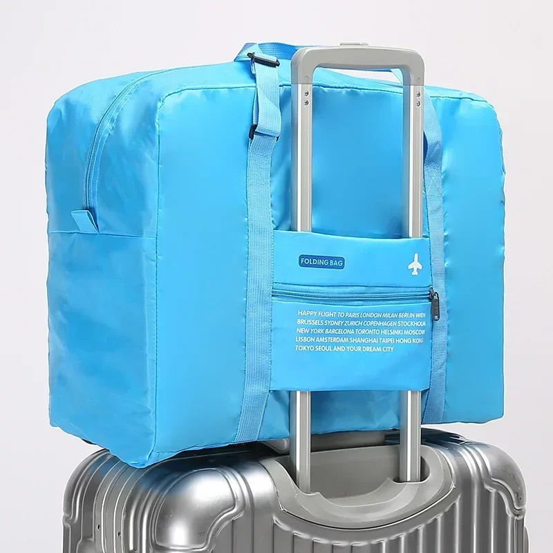 Compact Waterproof Nylon Travel Organizer Bag with Large Capacity and Foldable Design