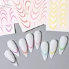 8pcs Gradient French Line Water Nail Stickers Set Colorful Stripe Ombre Designs Decals Guides for DIY Decoration Stencil Tools 6