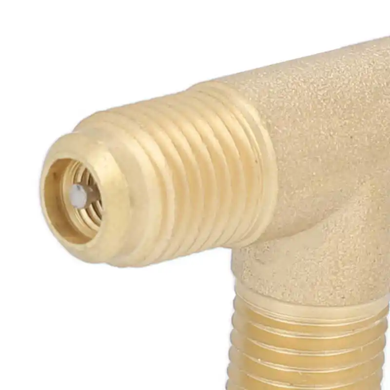 Quick Coupler Tee Adapter with Valve Core Brass 1/4in SAE Sturdy Structure Refrigerant Tee Adapter Fit for R22 R12 R134 air conditioner parts air conditioning adapter air conditioning accessories