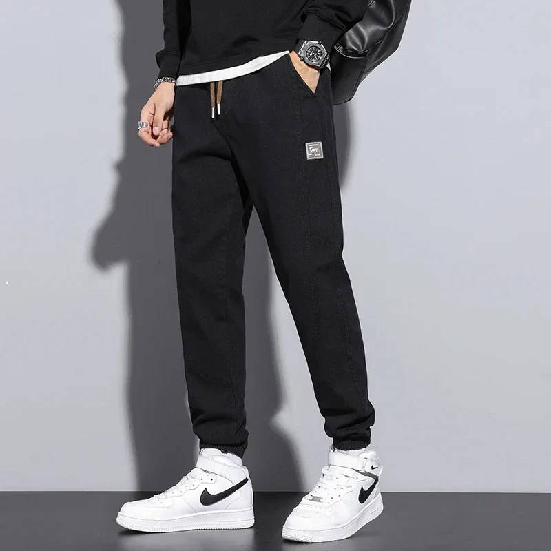 

M-5XL Autumn Winter Men's Cotton Jogger Pants Fashion Streetwear Elastic Waist Harajuku Cargo Trousers Brand Clothes Black Gray