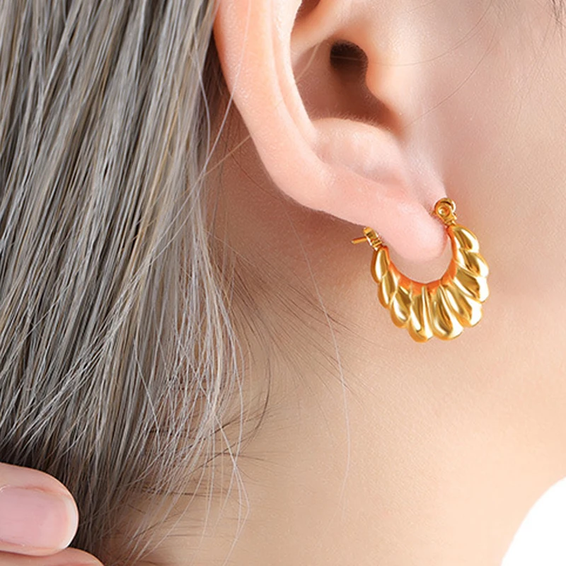 Boucles D'oreilles Pendantes Vintage Années 90 - Style Moderniste - Métal Argenté - Occasion TB