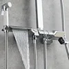 Chrome Piano Shower Set Wall Mounted Brass Hot Cold Bathroom Faucets Tap Luxury Smart Thermostatic Digital Bath Shower System 4