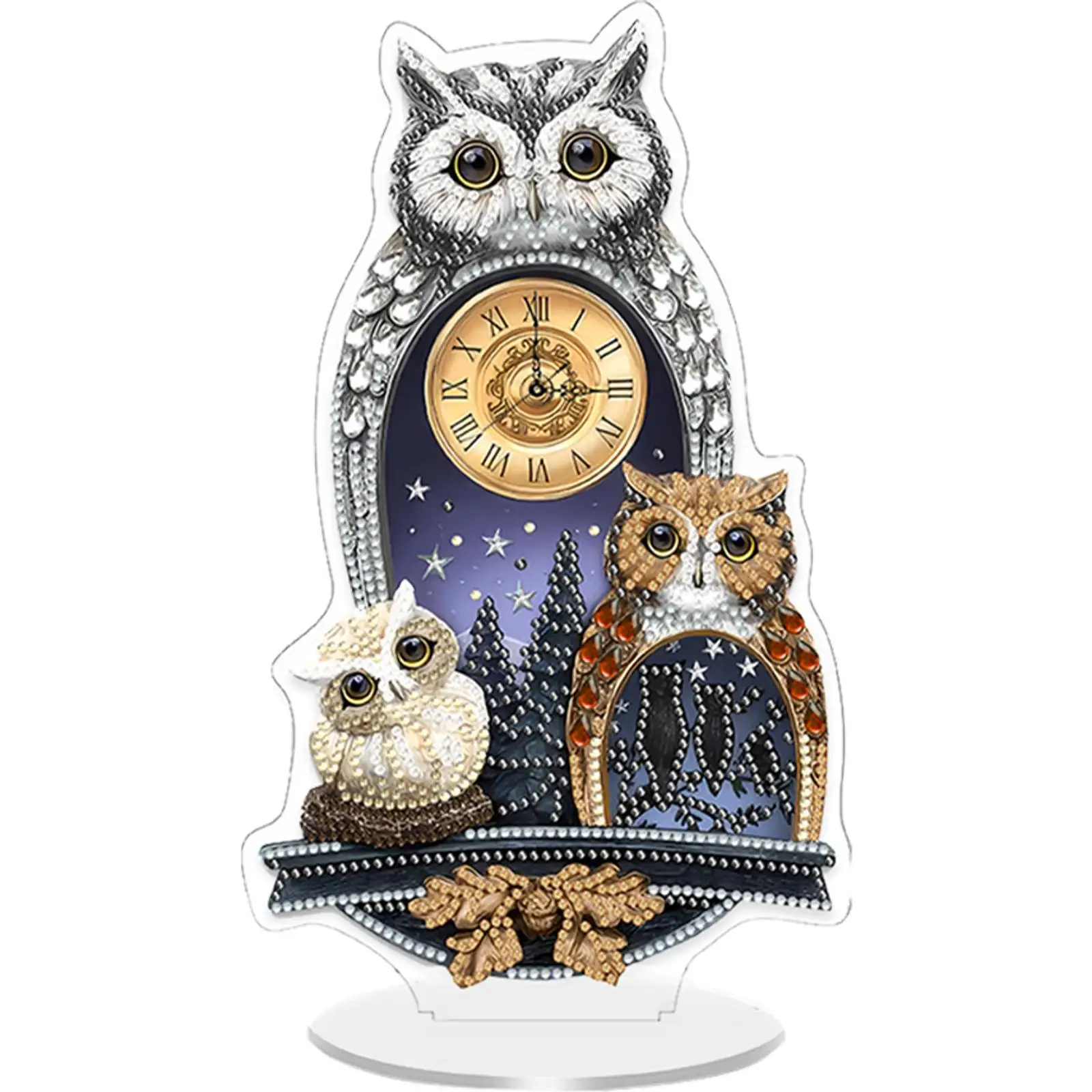 Acrylic Special Shape Flower Bird 5D Diamond Painting Clock Art Craft DIY Crystal Diamond Clock Diamond Art Clock Ornaments Kit