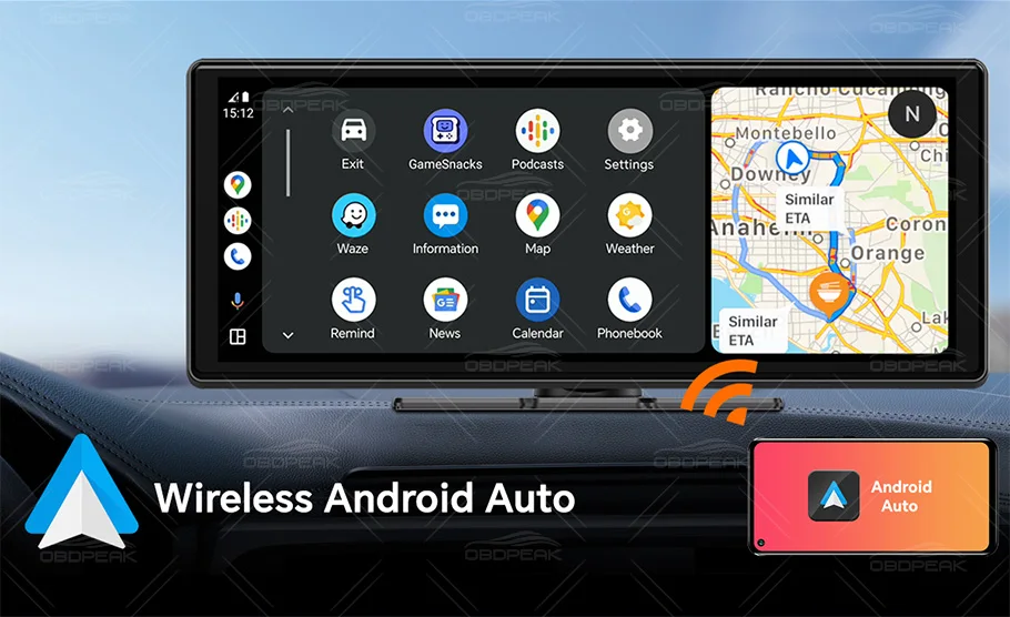 11.3" Touch Screen 5K UHD Dash Cam T8 Pro Wireless CarPlay Android Auto Airplay