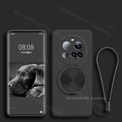 Premium Silicone Phone Case with Magnetic Holder and Screen Protector - Ultra Protective Soft Cover for Xiaomi 17 Ultra (Black)