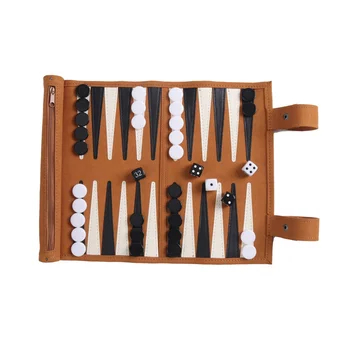 Gioco da tavolo Backgammon Set da backgammon portatili per giochi da viaggio per adulti Gioco da tavolo puzzle per bambini con design a rotolo per adulti