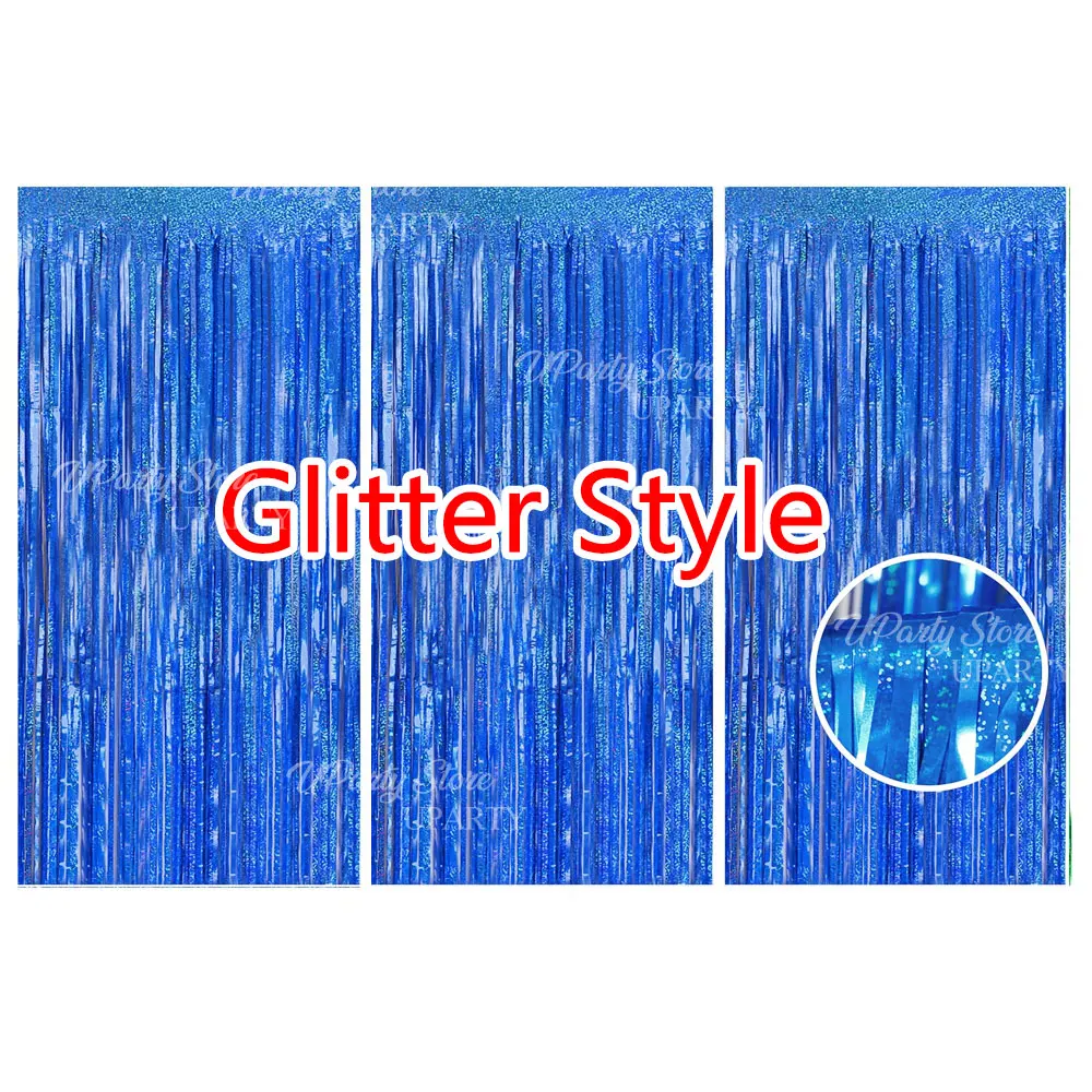 Silver Foil Fringe Curtains - Set of 3, Metallic Rose Gold Tinsel Streamers for Celebrations and Events Backdrop Decor