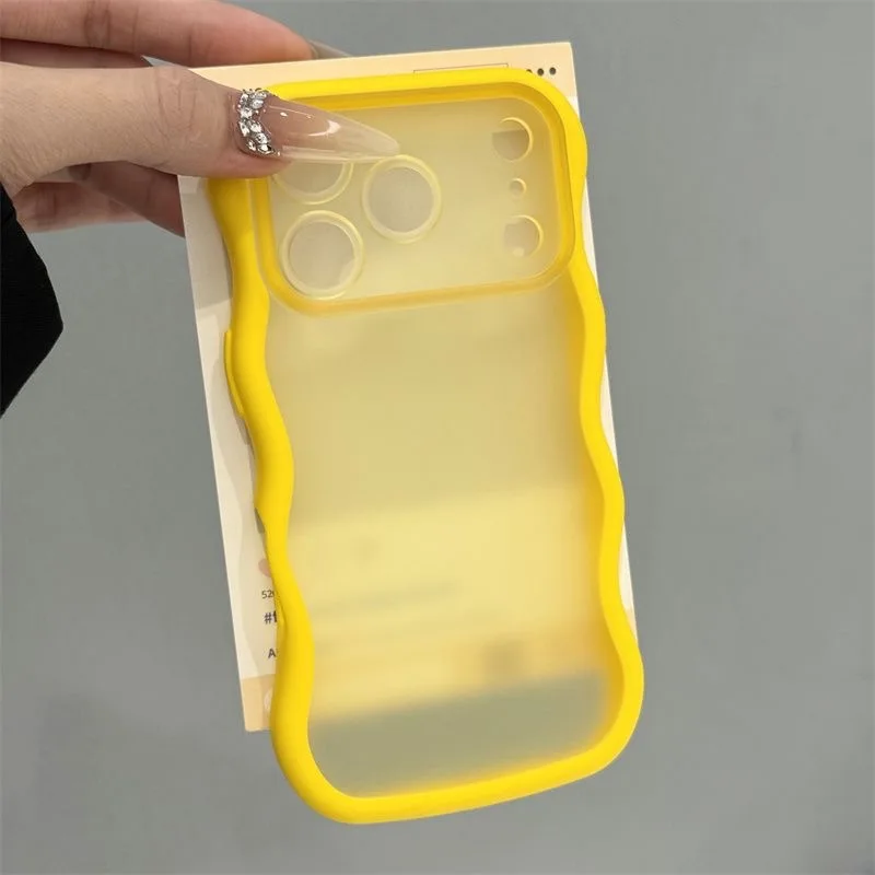 Stylish Curly Wavy Frame Matte Phone Case with Protective TPU Cover