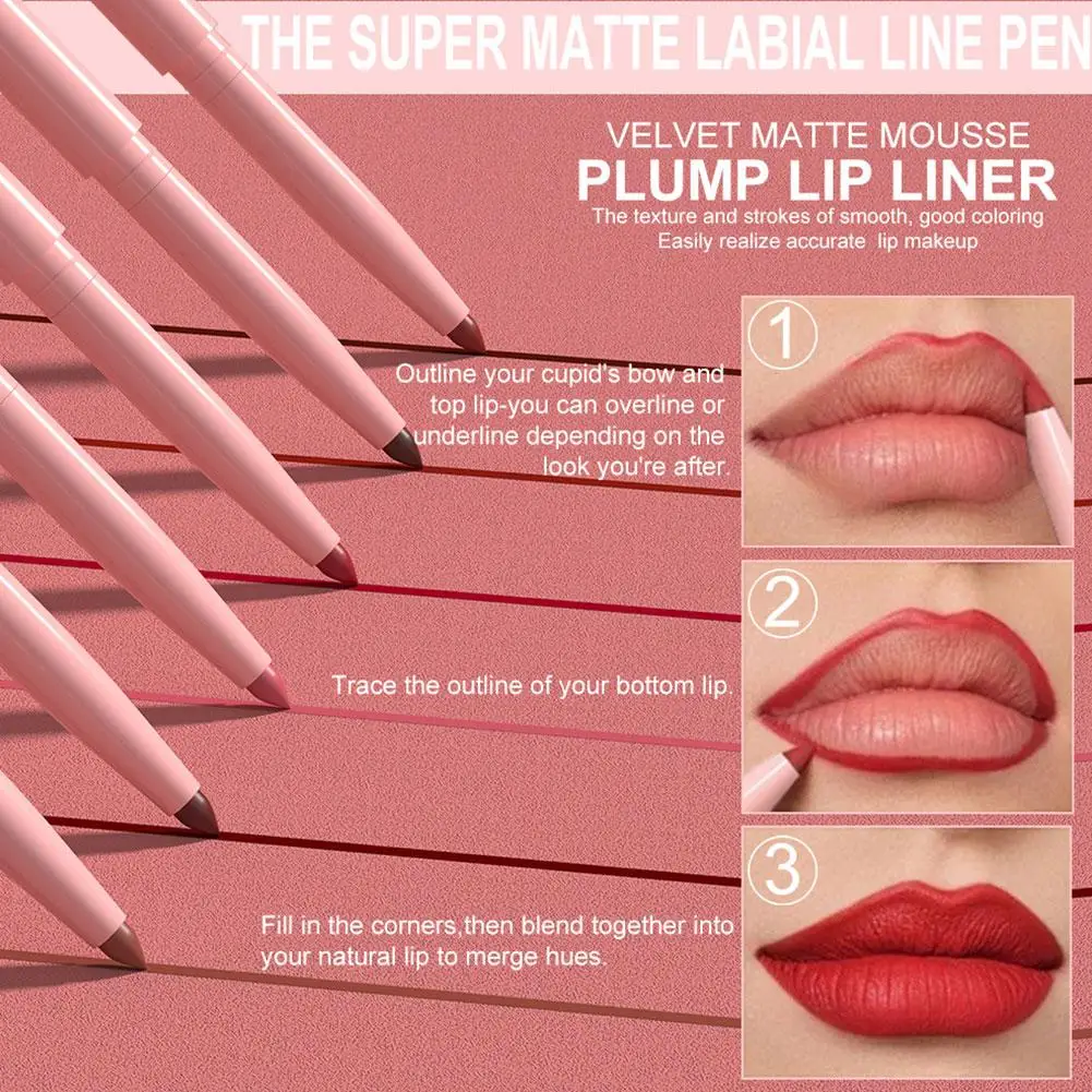 Kit 6 Matite Labbra e Rossetti Impermeabili Nude Marrone Non Appiccicoso Trucco Naturale Regalo Perfetto Liscio Rosso Rosa Lunga Durata 2026 - immagine 2