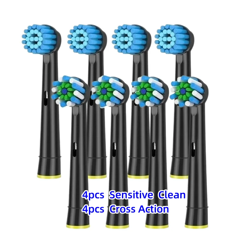 Premium Replacement Brush Heads for Electric Toothbrushes - Advanced Cleaning Action, Pack of 4/8