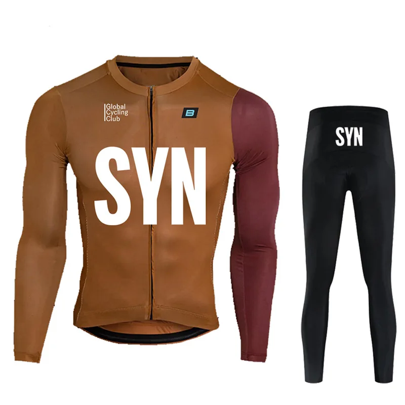 SYN BIEHLER-Long Sleeve Cycling Jersey Set, Road Bike Uniform, Bicycle Clothing, MTB Clothing, Autumn 3