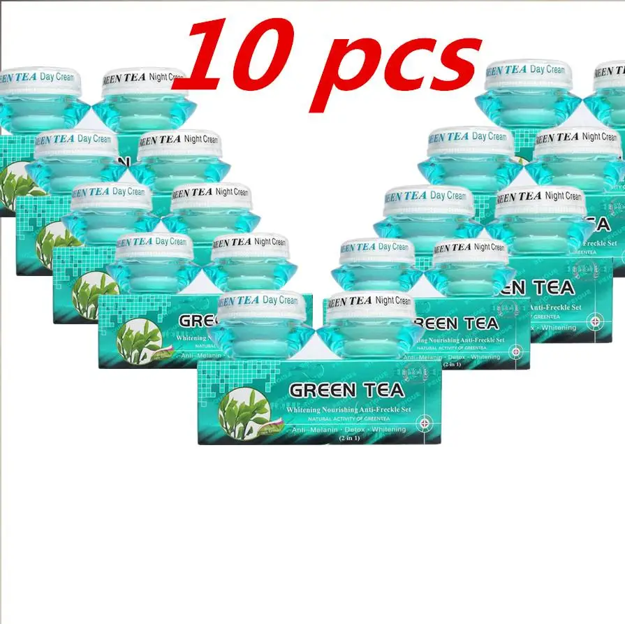 

Green Tea Whitening Nourishing Anti-freckle Set Natural Activity Greentea Day Cream Night Cream Whitening Freckle Removal Kit