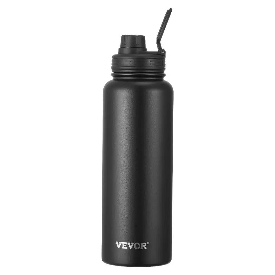 40oz Black Stainless Steel Insulated Water Bottle