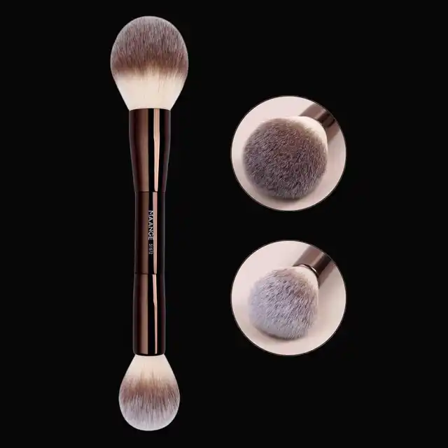MAANGE Makeup Brush Dual-Ended Foundation Brush Soft Fiber Hair Double Head Highlight Fashion Design Single Face Brush Travel