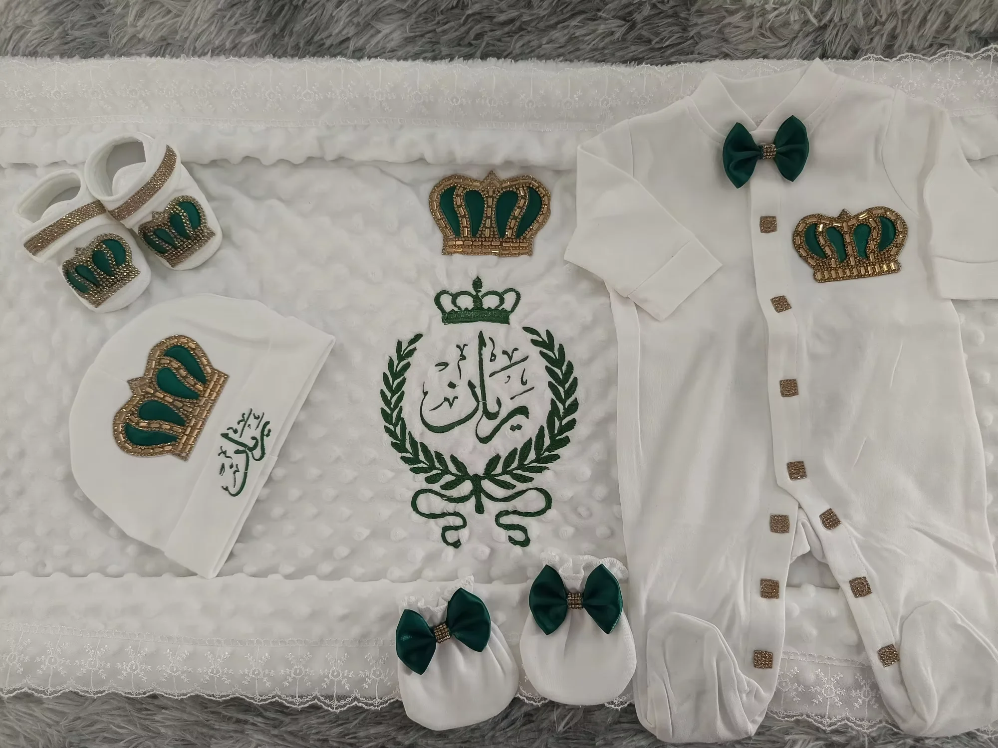 Hospital Exit Newborn Wings Romper & Swaddle Set - Embroidered Blanket and Nursery Bedding Collection