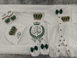 Hospital Exit Newborn Wings Romper & Swaddle Set - Embroidered Blanket and Nursery Bedding Collection - 6 - 9M size 73 (Design 021)
