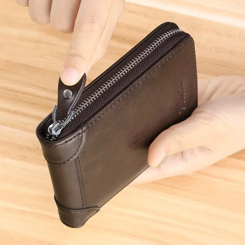 New Men Wallet Money Bag High Quality Fashion Soft PU Leather Card Holder Hasp Coin Pocket Purse Multi-card Personalized Wallets 4