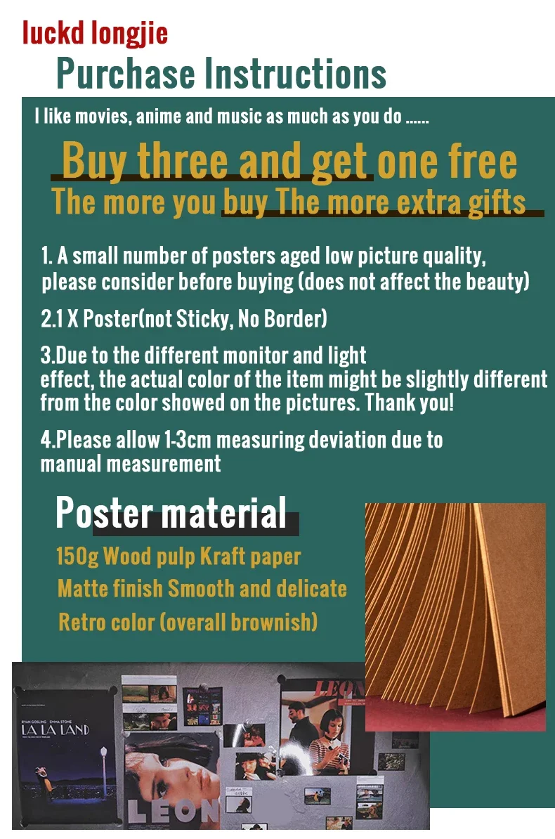 Description Picture 2 of itemClassic Anime Kuroshitsuji Poster Crime Film Kraft Paper Posters Vintage Room Bar Cinema Decor Aesthetic Art Wall Painting