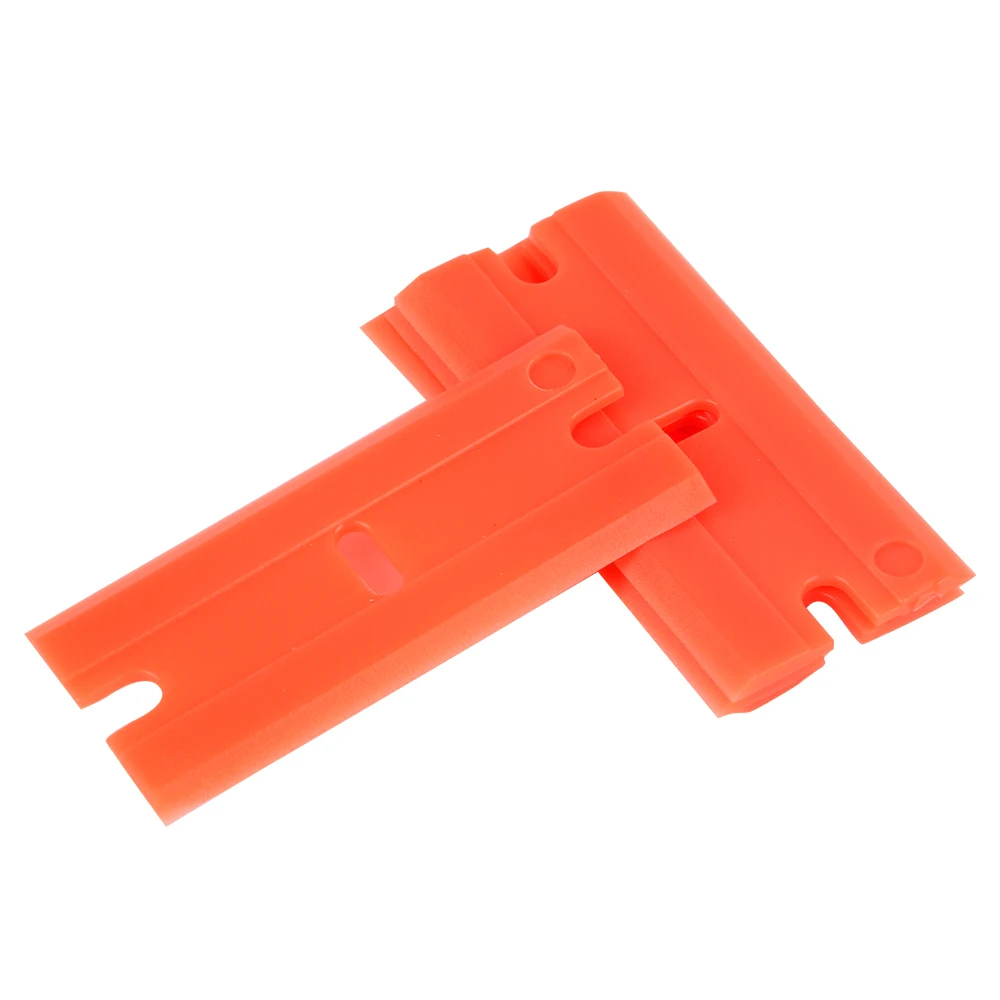 창문 유리 청소 스크레이퍼, 양면 플라스틱 면도날 라벨 청소 면도기 접착제 리무버, 자동차 랩 스티커 스퀴지, 100 개