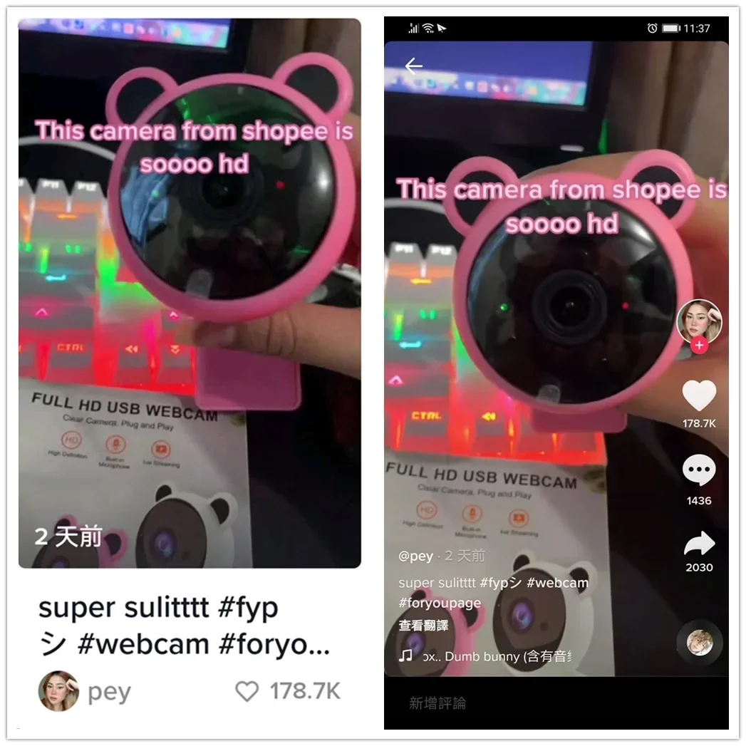 Webcam Usb Focus Night Vision Computer Web Camera Full Hd Pink Webcam 1080P Hd Camera Con Microfono Incorporato Videocamera