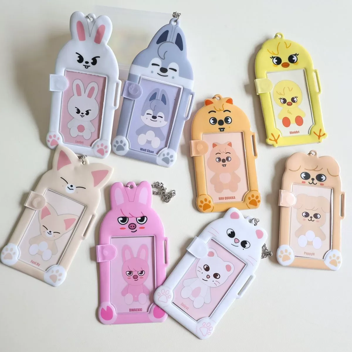 Cute Animal Plastic Photo Card Cover High-Appearance-Level Ferrule Alien Protective Case Protective Pendant Decor Children Gift