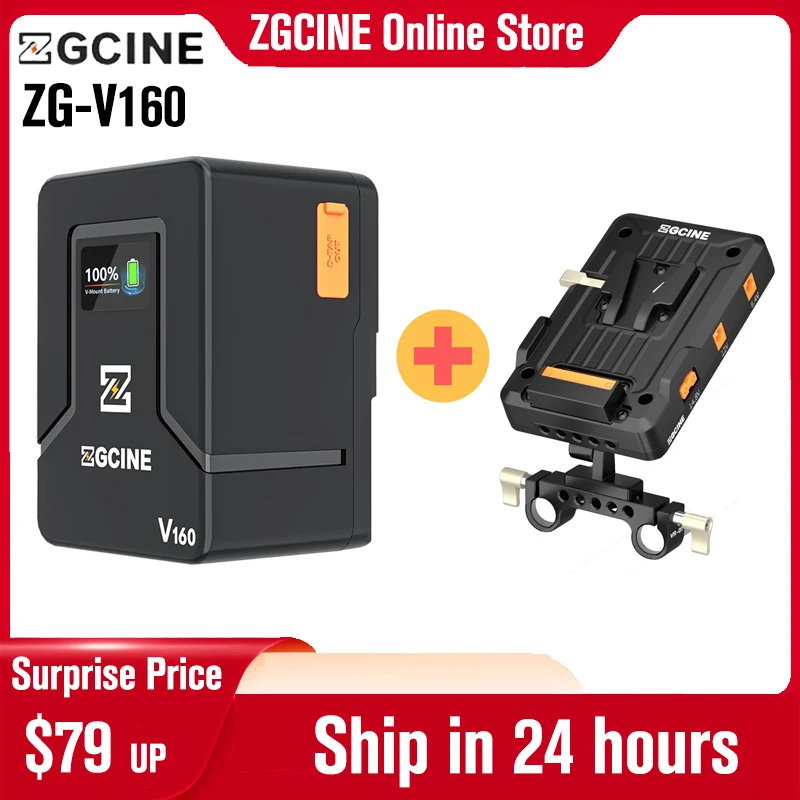 

ZGCINE ZG V160 V Mount Battery V-Lock Lithium Battery Pocket Battery Power Bank for DSLR cameras Video Lights Smartphones Laptop