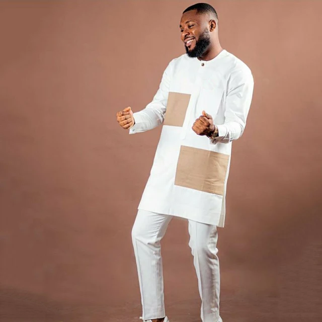 Deji Round Neck Long Sleeved Dashiki Outfit