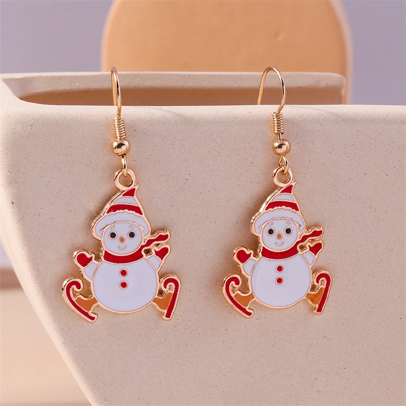 Leslie Neue Weihnachtsohrringe Weihnachtsbaum Weihnachtsmann Hirsch Glocke Schneemann Ohrringe Frohes Neues Jahr Schmuck Geschenke – Detail 7
