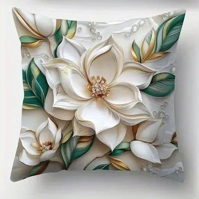 Floral 3D PillowcaseBling ,Sofa bedroom cushion cover, single-sided printing, without pillow core