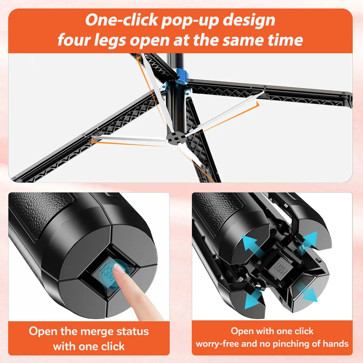 1.8M Selfie Stick Tripad Bluetooth Extendable Four Legged 360 Rotation Selfie Sticks Phone Holder for Travel Live Streaming
