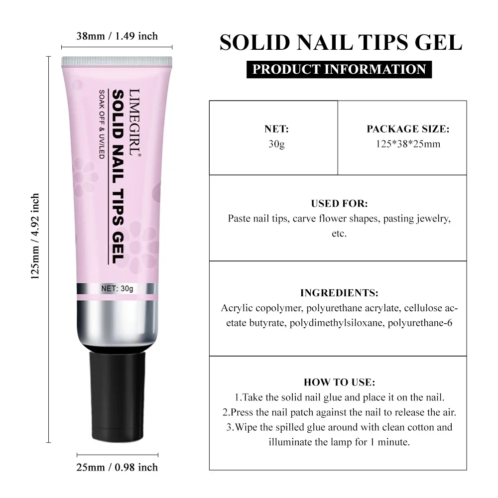 Gel Nail Glue 20ml/30ml Strong UV Nail Rhinestone Resin Gemstone Jewelry DIY Decorative Sticky