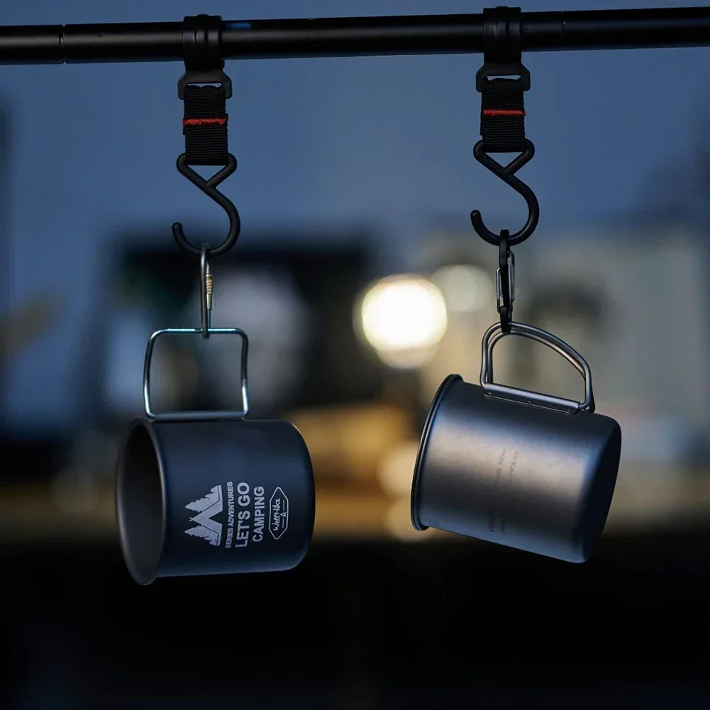 كوب تخييم من الألومنيوم سعة 300 مل، مقبض قابل للطي، كوب قهوة خفيف الوزن للسفر للمشي لمسافات طويلة وحقيبة الظهر