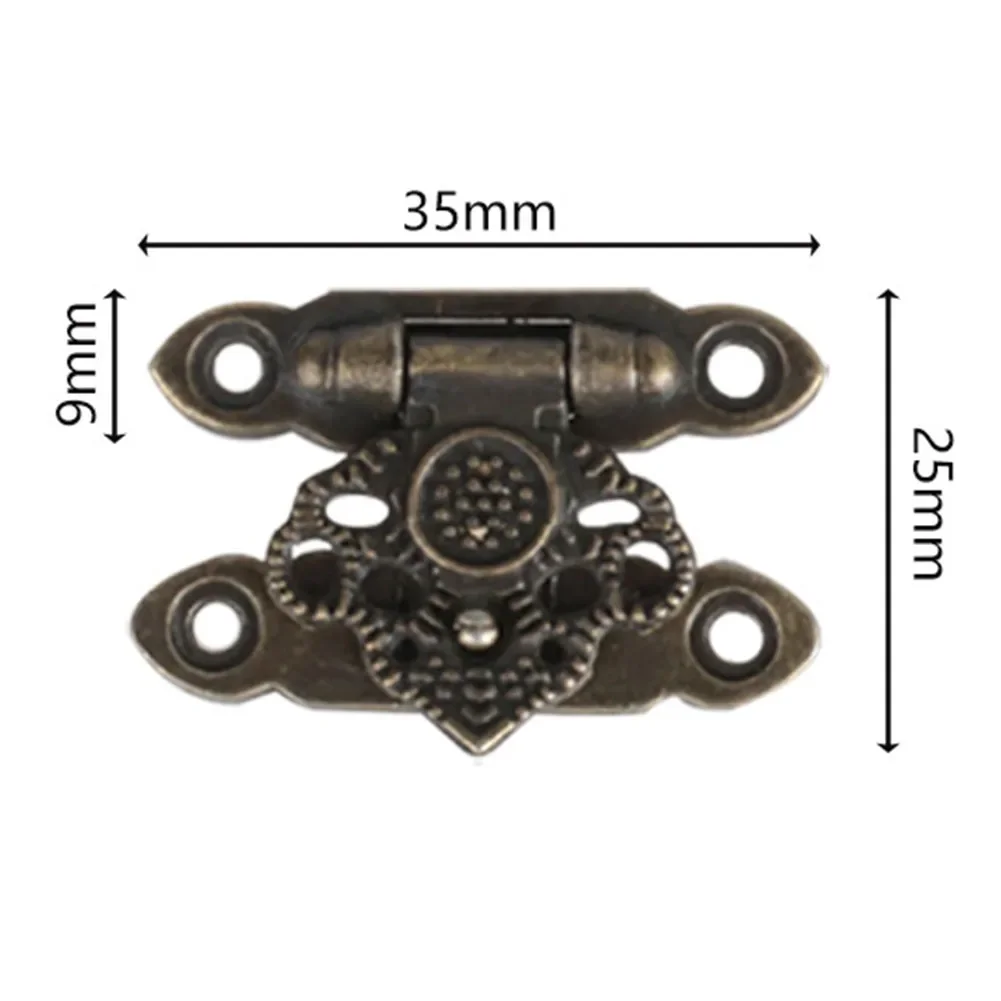 Lot De 10 Fermoirs à Loquet Vintage En Fer – Style Bronze Antique – 26 X 16 Mm – Pour Boîtes à Bijoux, Valises, Coffrets