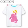 New Princess Aurora Dress Up Disney Anime Fashion Cotton Summer Children's Cartoon T-shirt Round Neck Short Sleeve Print Pattern 3