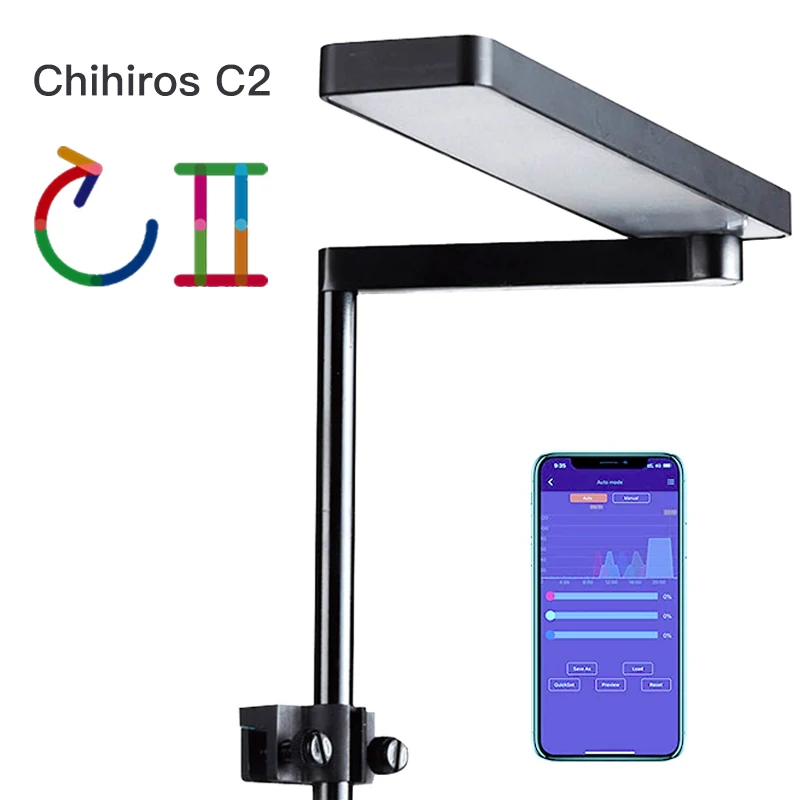 

Chihiros C2 Full Spectrum RGB Aquarium LED Light, Sunrise, Sunset, Water Plant Lamp with Bluetooth, Mini Nano Aquatic Tanks