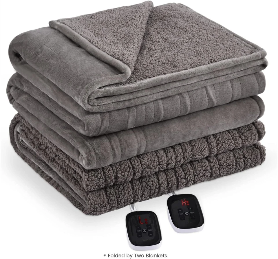 King Size Electric Heated Blanket Dual Controller