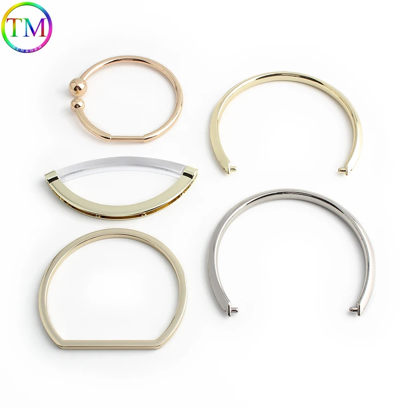 Round Shape Retro Metal Bag Handles Purse Sewing Frame Brackets For Handbag Luggage Handcrafted Replacetment Bags Accessories