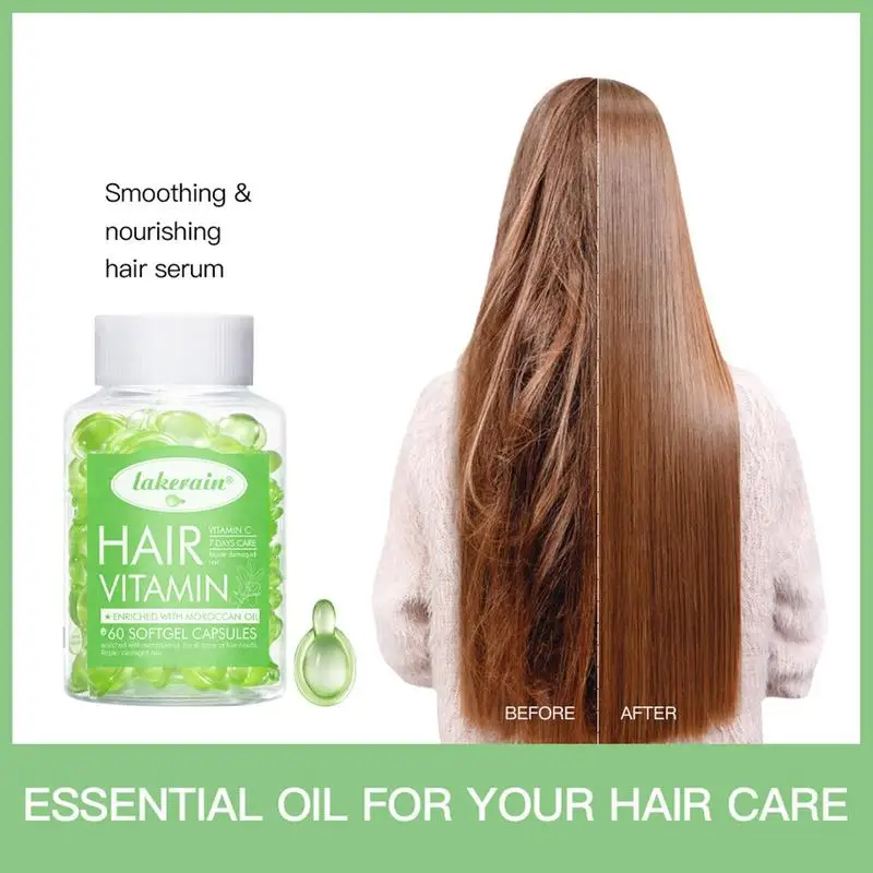 60pcs Hair Repair Capsules Conditioning Repair Oil With Silk Protein Oil For Softness Smoothness Hydration Shinefor Color Safe