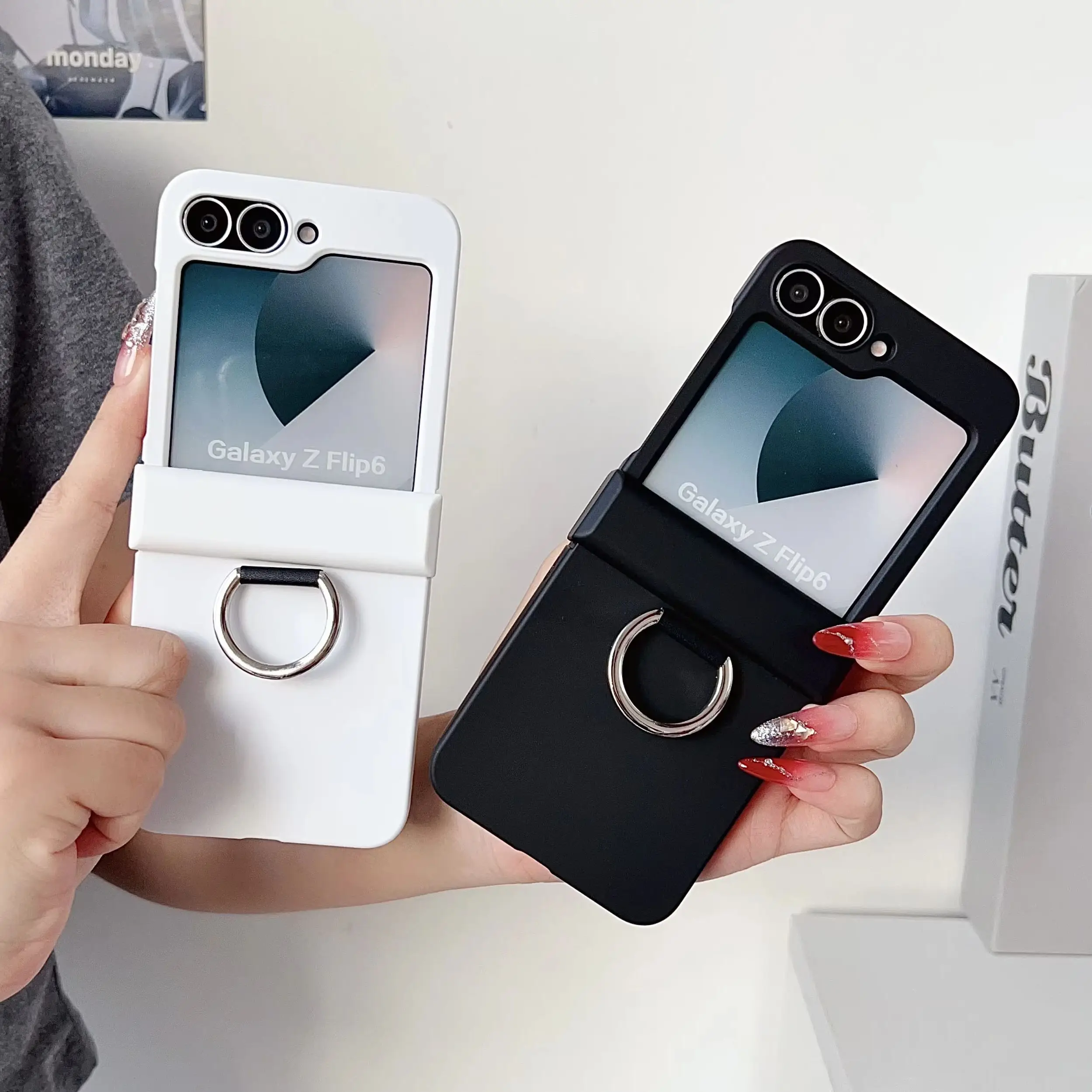 Matte Armor Grip Neon Shockproof Case with Finger Ring Holder