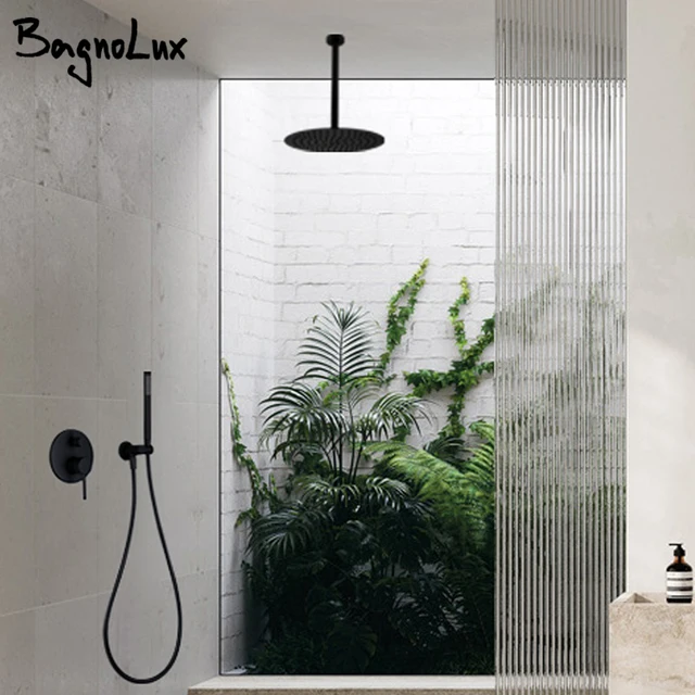 Gunmetal ก๊อกฝักบัว, ฝักบัวอาบน้ำเหนือศีรษะน้ำฝนก๊อกน้ำฝักบัวแขนเพดานผสม2วิธีระบบฝักบัวติดผนัง 1