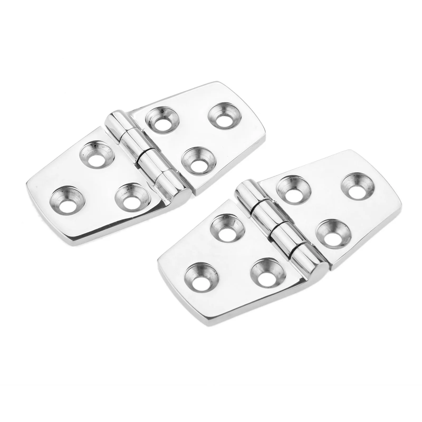 Gohantee 3" Stainless Steel Boat Marine Grade Flush Door Windows Hatch Compartment Hinges Silver